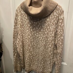Rachel Zoe Cowl Neck Sweater in Tan/Cream knit